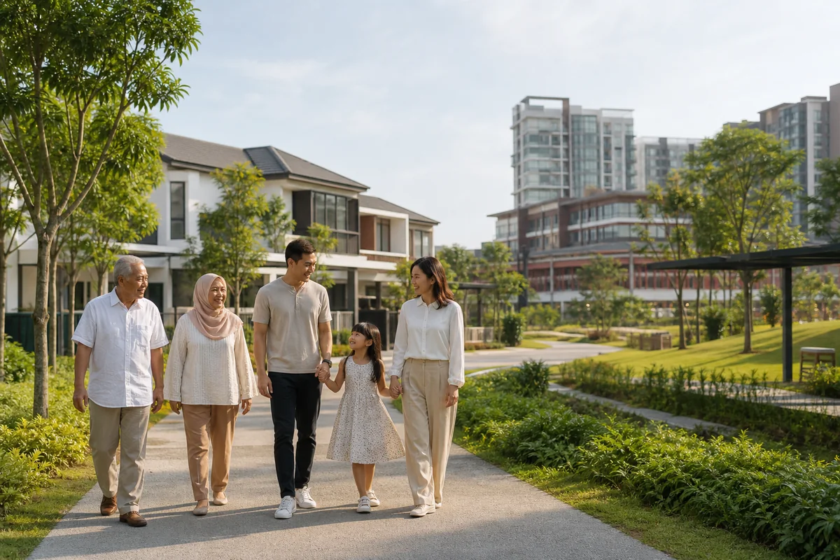 A landscaped residential neighbourhood